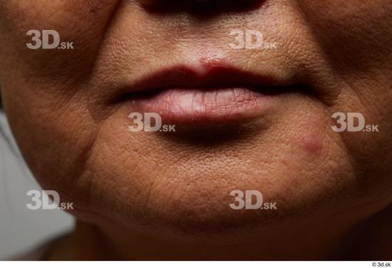 Face Mouth Skin Woman Asian Chubby Wrinkles Studio photo references