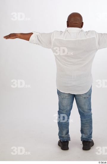 Whole Body Man T poses Black Casual Overweight Street photo references