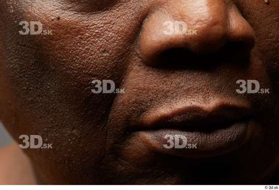 Face Mouth Nose Cheek Skin Man Black Overweight Studio photo references