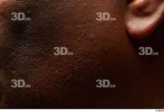 Face Cheek Ear Skin Man Black Overweight Studio photo references