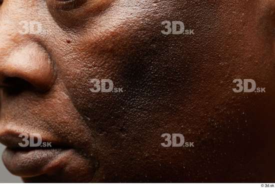 Face Mouth Nose Cheek Skin Man Black Overweight Wrinkles Studio photo references