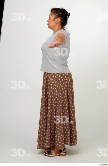 Whole Body Woman T poses Asian Casual Chubby Street photo references