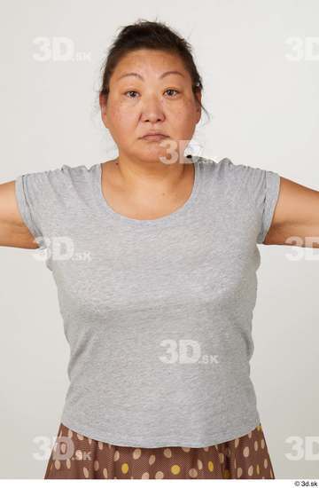 Upper Body Woman Asian Casual Chubby Street photo references