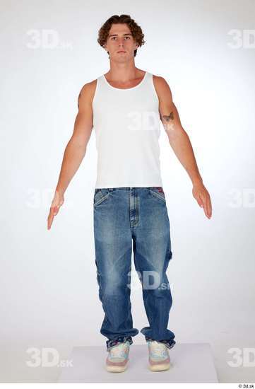 Man White Slim Male Studio Poses