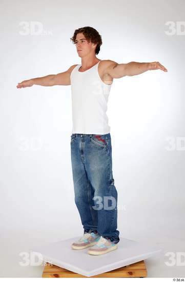 Man White Slim Male Studio Poses