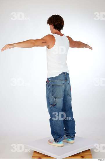 Man White Slim Male Studio Poses