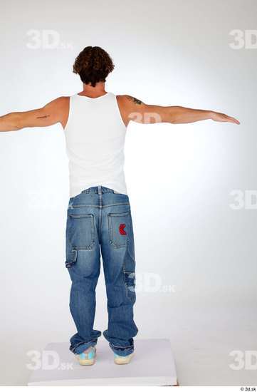 Man White Slim Male Studio Poses