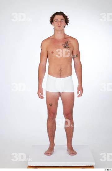 Man White Slim Male Studio Poses