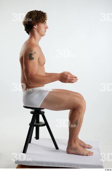 Man White Athletic Male Studio Poses