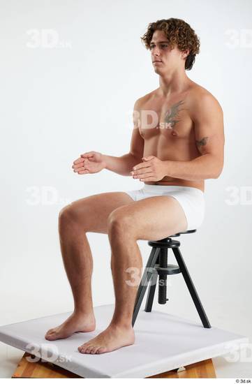 Man White Athletic Male Studio Poses