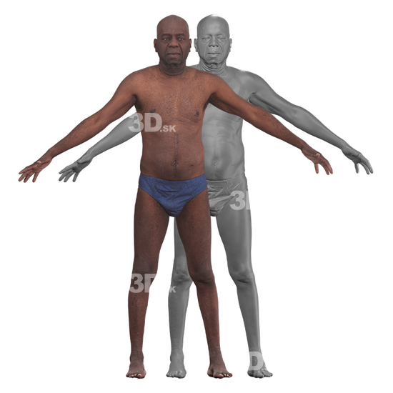 Whole Body Man Black Underwear 3D Clean A-Pose Bodies