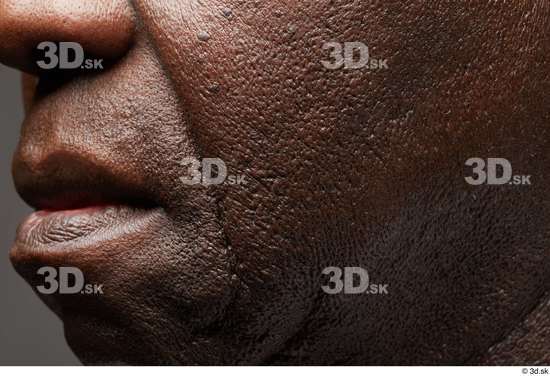 Face Mouth Cheek Skin Man Black Slim Wrinkles Studio photo references