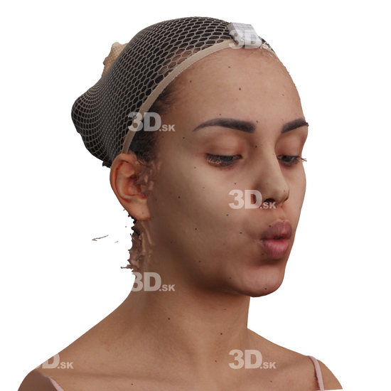 Head Woman 3D Phonemes And Emotions Hispanic