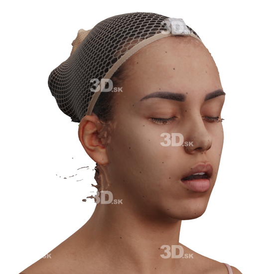 Head Woman 3D Phonemes And Emotions Hispanic