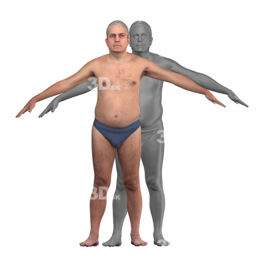 Whole Body Man Underwear Hispanic 3D Clean A-Pose Bodies