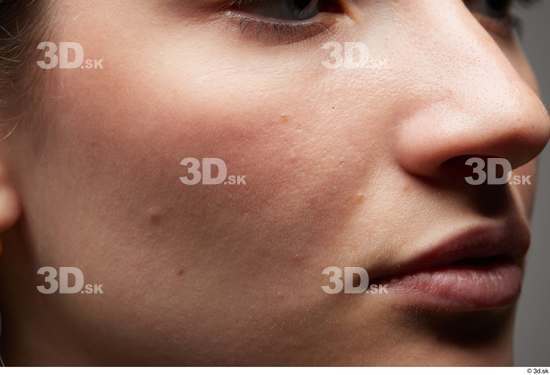 Face Mouth Nose Cheek Skin Woman White Slim Studio photo references