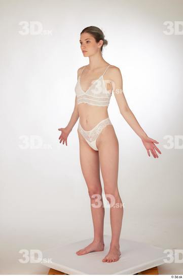 Woman White Slim Female Studio Poses