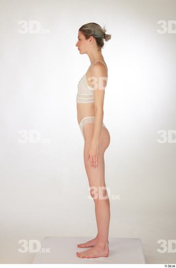 Woman White Slim Female Studio Poses