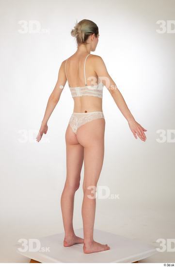 Woman White Slim Female Studio Poses