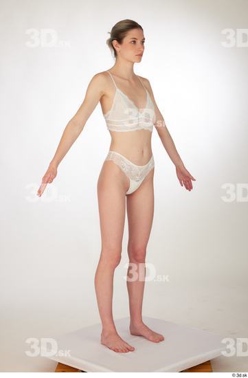 Woman White Slim Female Studio Poses