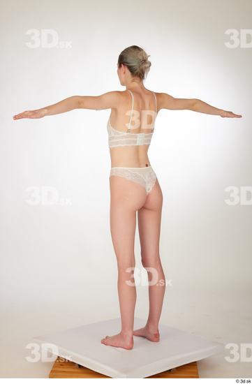 Woman White Slim Female Studio Poses