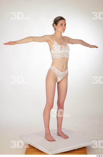 Woman White Slim Female Studio Poses