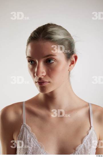 Woman White Slim Female Studio Poses