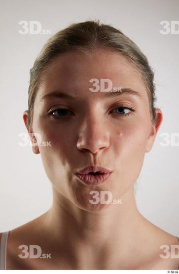 Woman White Slim Female Studio Poses