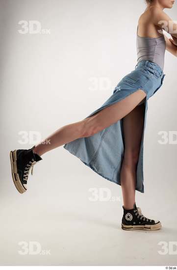 Woman White Slim Female Studio Poses