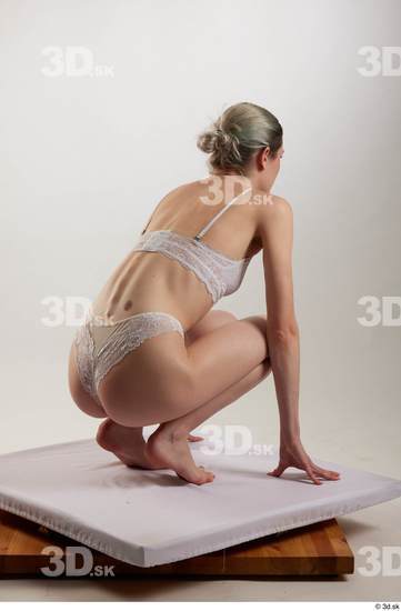 Woman White Slim Female Studio Poses