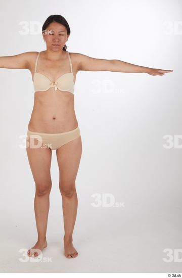 Whole Body Woman T poses Slim Street photo references