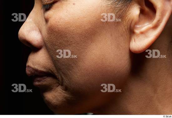 Face Mouth Nose Cheek Ear Skin Woman Asian Slim Wrinkles Studio photo references