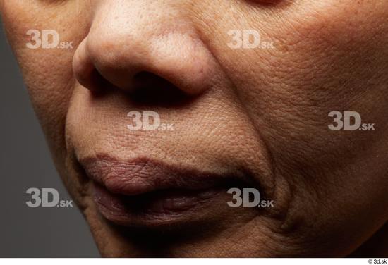 Face Mouth Nose Cheek Skin Woman Asian Slim Wrinkles Studio photo references