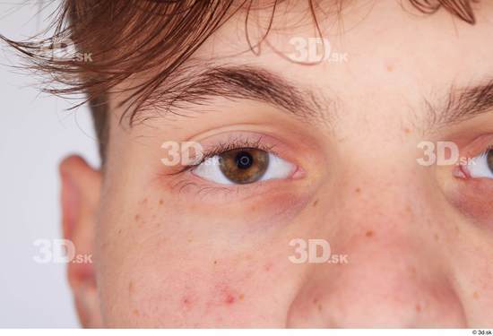 Eye Skin Man White Slim Studio photo references