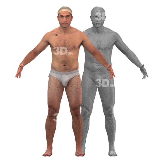 Whole Body Man Underwear Hispanic 3D Clean A-Pose Bodies