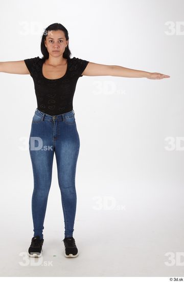 Whole Body Woman T poses Casual Slim Street photo references