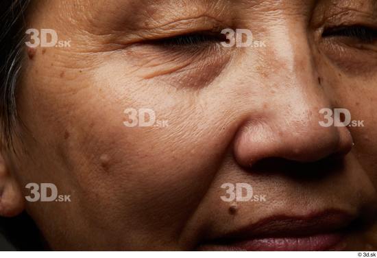 Eye Face Nose Cheek Skin Woman Asian Chubby Wrinkles Studio photo references