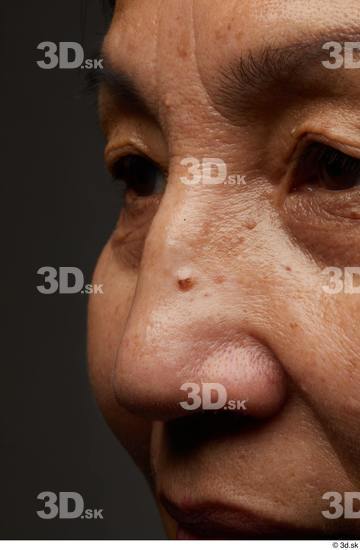 Face Nose Skin Woman Asian Chubby Wrinkles Studio photo references