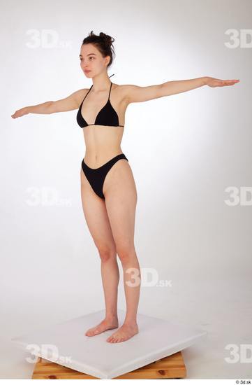 Woman White Slim Female Studio Poses