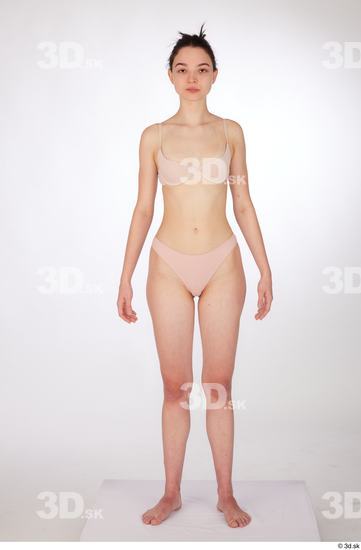 Woman White Slim Female Studio Poses