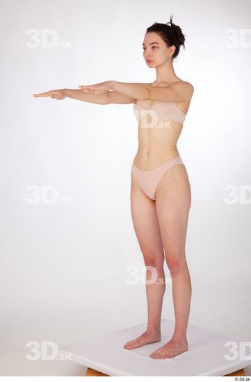 Woman White Slim Female Studio Poses