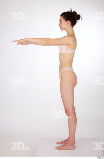 Woman White Slim Female Studio Poses