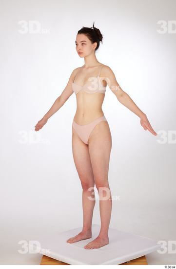 Woman White Slim Female Studio Poses