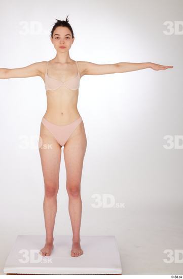 Woman White Slim Female Studio Poses