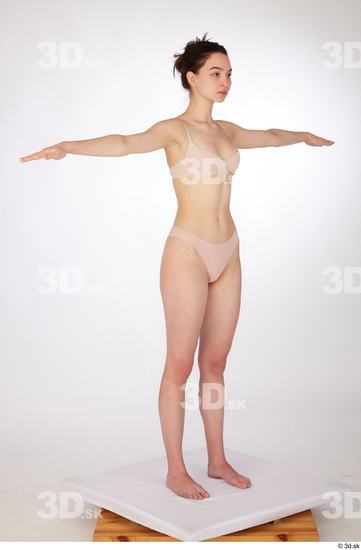 Woman White Slim Female Studio Poses