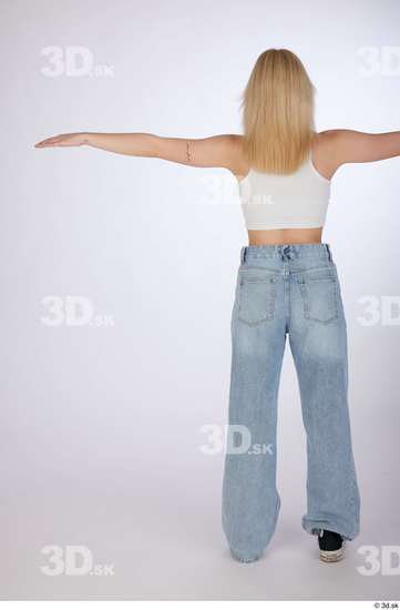 Whole Body Woman T poses White Casual Slim Street photo references