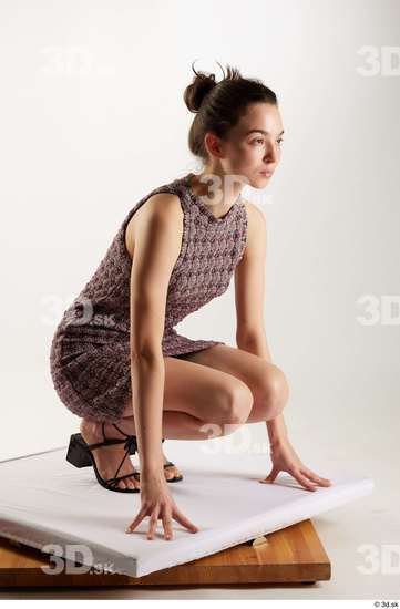 Woman White Slim Female Studio Poses