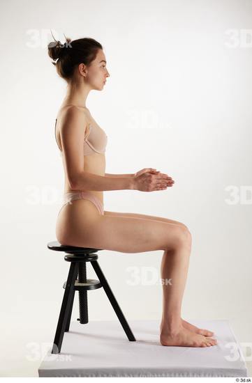 Woman White Slim Female Studio Poses