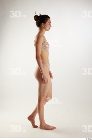 Woman White Slim Female Studio Poses