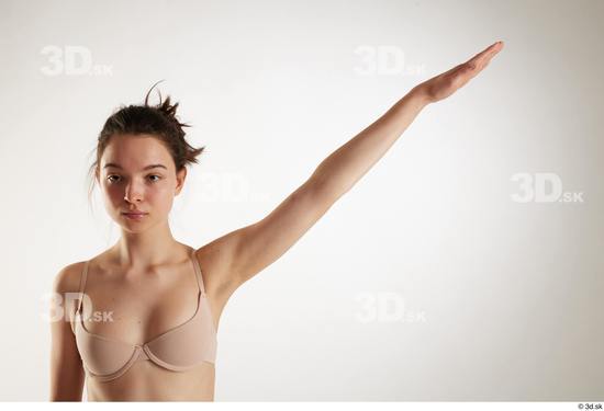 Woman White Slim Female Studio Poses